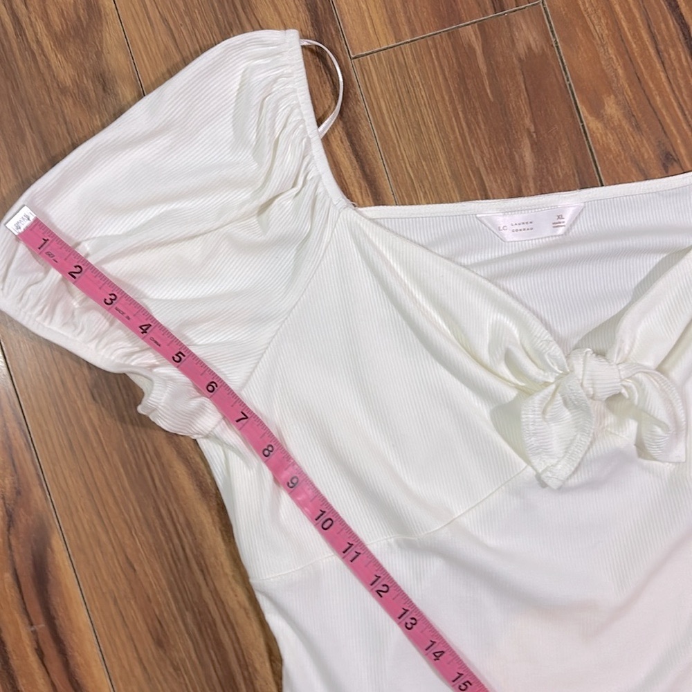 NWT LC Lauren Conrad Puff Sleeve Bodysuit, Size XL - Picture 8 of 14